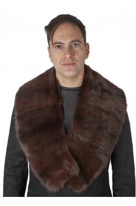 Dark brown sable fur collar - unisex